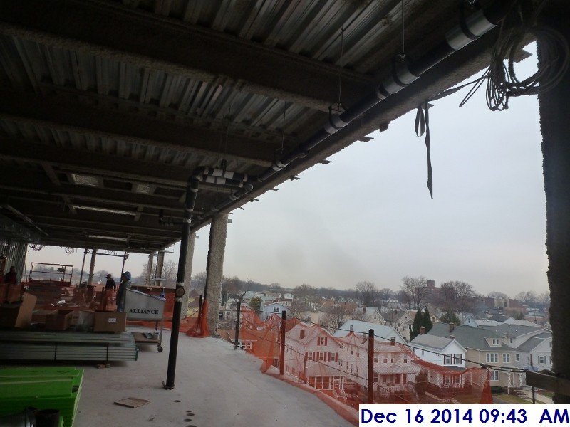 Storm piping at the 4th floor for the Low Roof Facing West